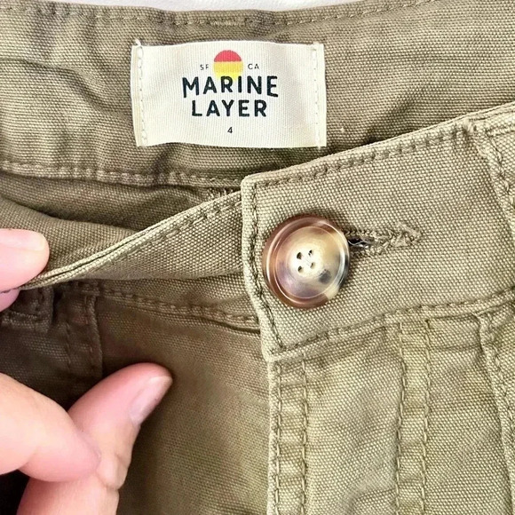 Marine Layer Military Olive Green Maya Utility Carpenter Crop Pants Size 4, NWOT - Picture 6 of 10